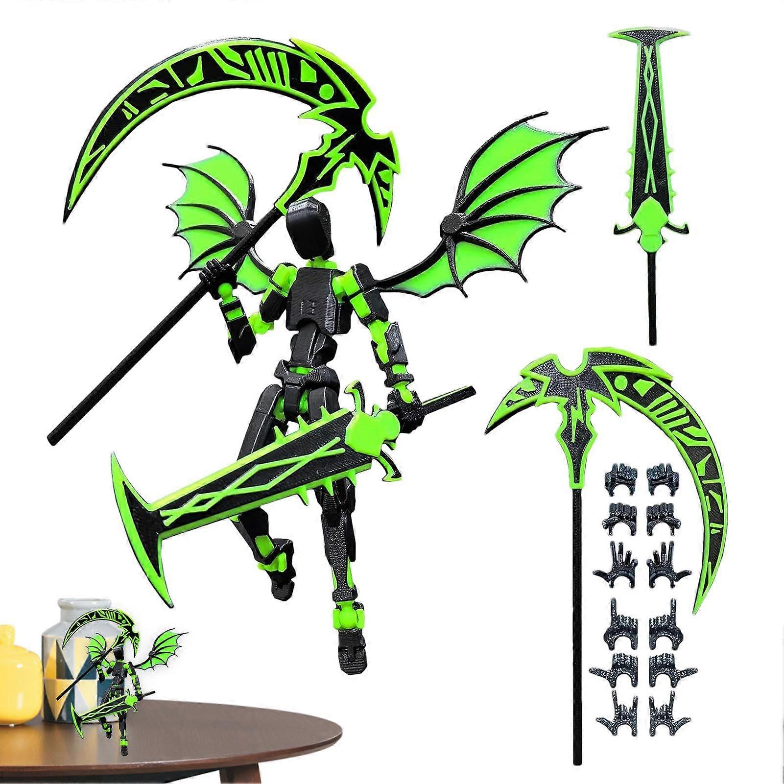 Movable Desktop Decoration, Printed Toy, Hero Action Figure (Green)