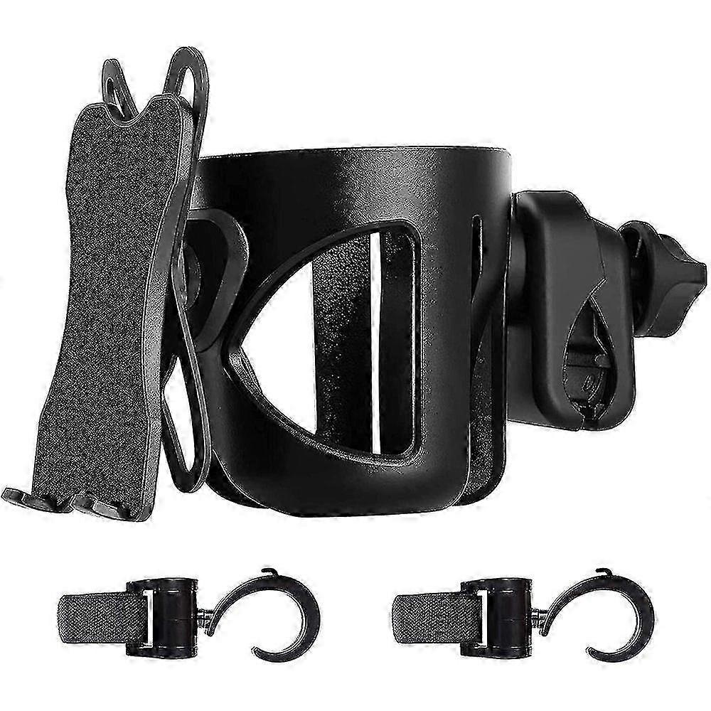 Universal Stroller Cup Holder with 2 Hooks for Bike & Stroller