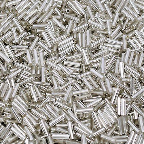 Seed Beads 7 Mm Tube, Silver Inlay Beads, 600 Count, Great For Beadwork, Silver