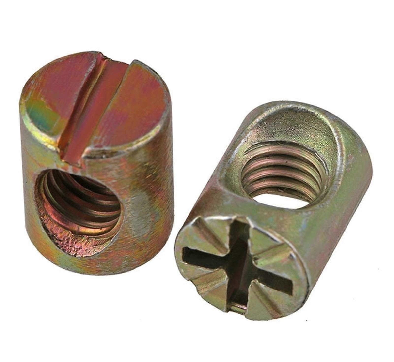 Hammer Nut M6 X 11 Phillips Head, Furniture Nut, Column Nut, Two-In-One Plug, 5-Pack