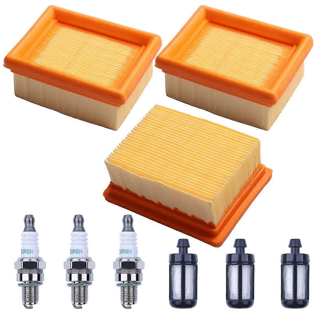 3PCS BR800 Air Fuel Filters Spark Plug Kit for BR800 BR800C BR800X Magnum Backpack Leaf Blower