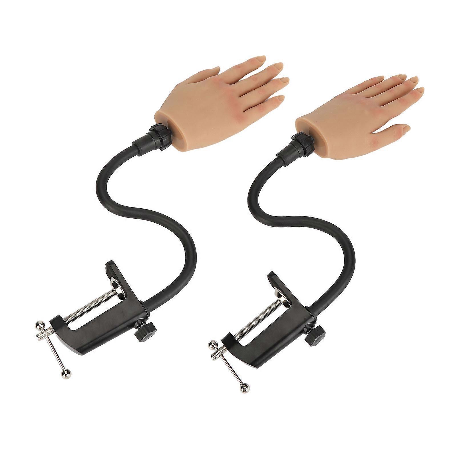 1 Pair Silicone Practice Hand Professional Artificial Bendable Nails Art Acupuncture Practice Tool