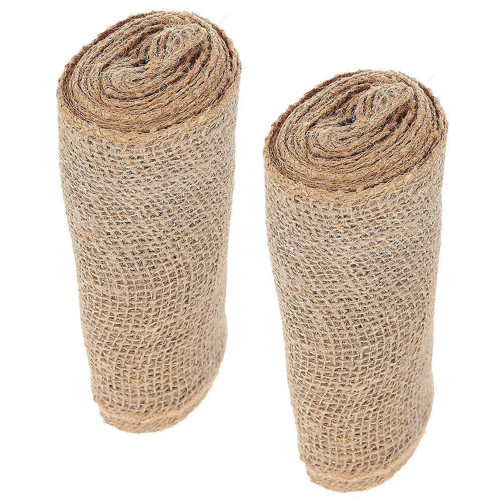 2 Rolls Burlap Tree Protector Wraps for Winter Frost Protection Breathable Garden Wraps for Saplings, Roses, and Shrubs