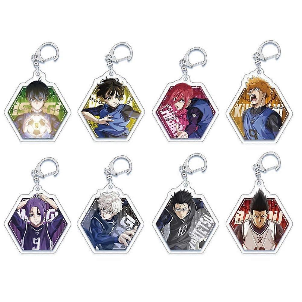 Keychain Acrylic Pendant 8 Pieces Set Including Figure Accessories