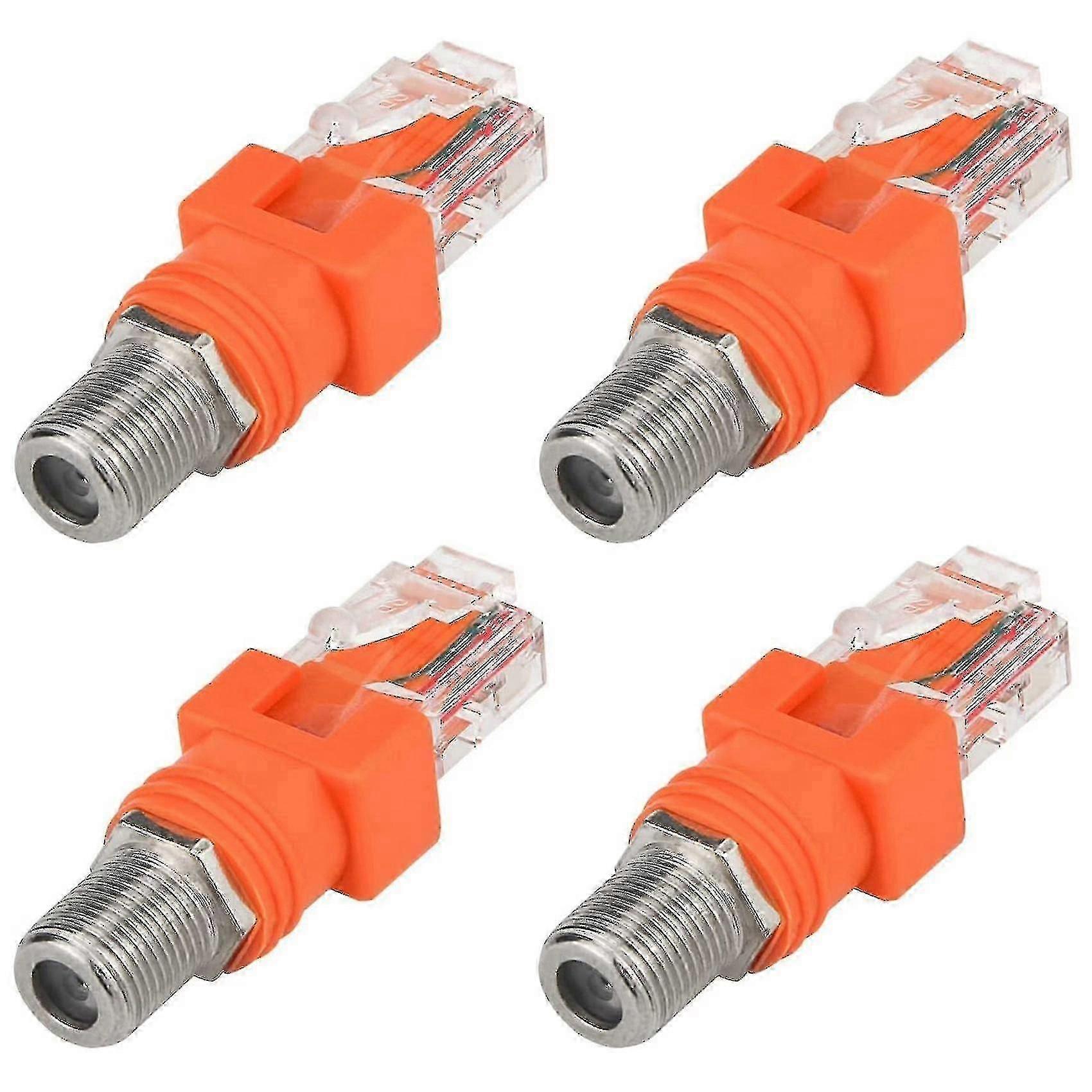4er-Pack RF-F-Buchse auf RJ45-Stecker Koaxial-zu-Ethernet-Adapter