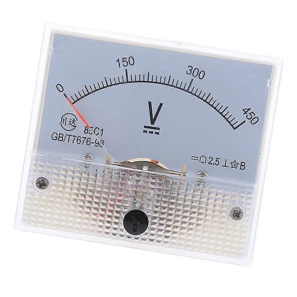 85C1 DC Rectangle Ammeter Amp Current Tester Analog Panel Voltmeter 0-450 V