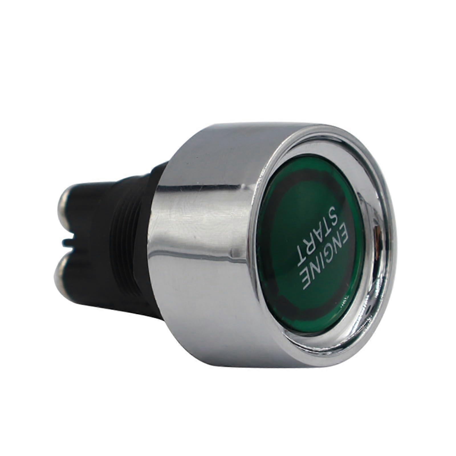 50A MultiFunctional Start Push Button Switch Vehicle Car Engine Start Button Ignition Switch DC 12V 24V Momentary Switch (Green) Green