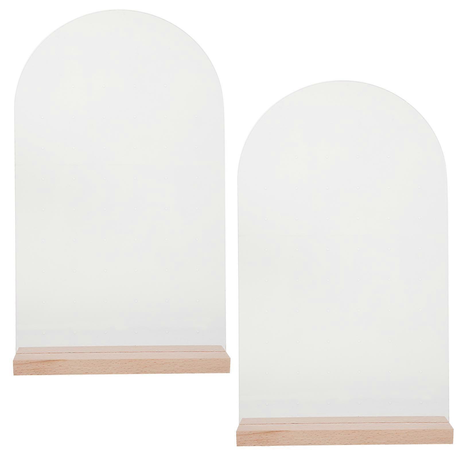 Acrylic Earring Display Stand with Wood Base for Storage Use Multi Color Jewelry Organizer