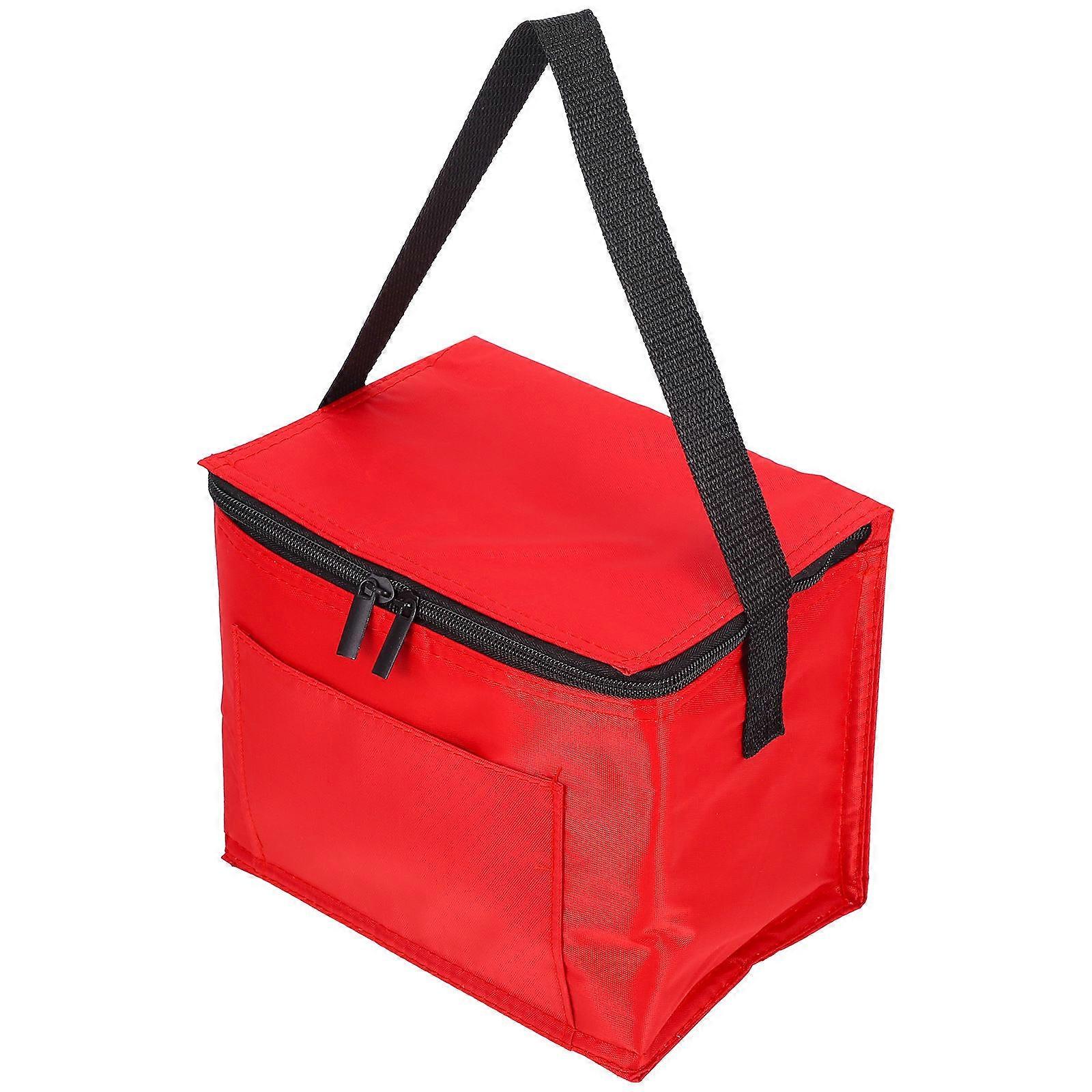 Red Insulated Lunch Bag for Picnic and Outdoor Use with Large Capacity Cooler Bag 10x12 inches