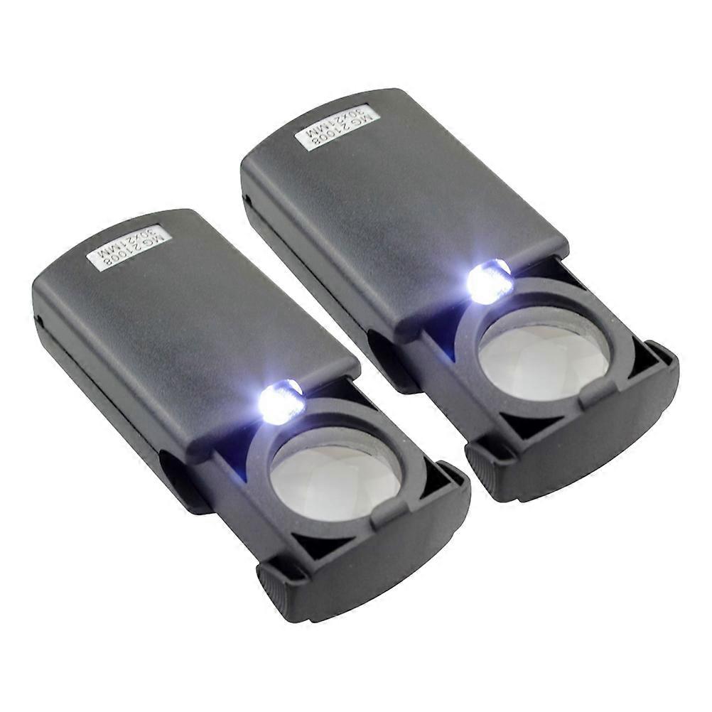 Magnifier For Jewelers With Led Light For Precision Machining And Printing 5x3.5x2 Cm Pull-Type 2Pcs