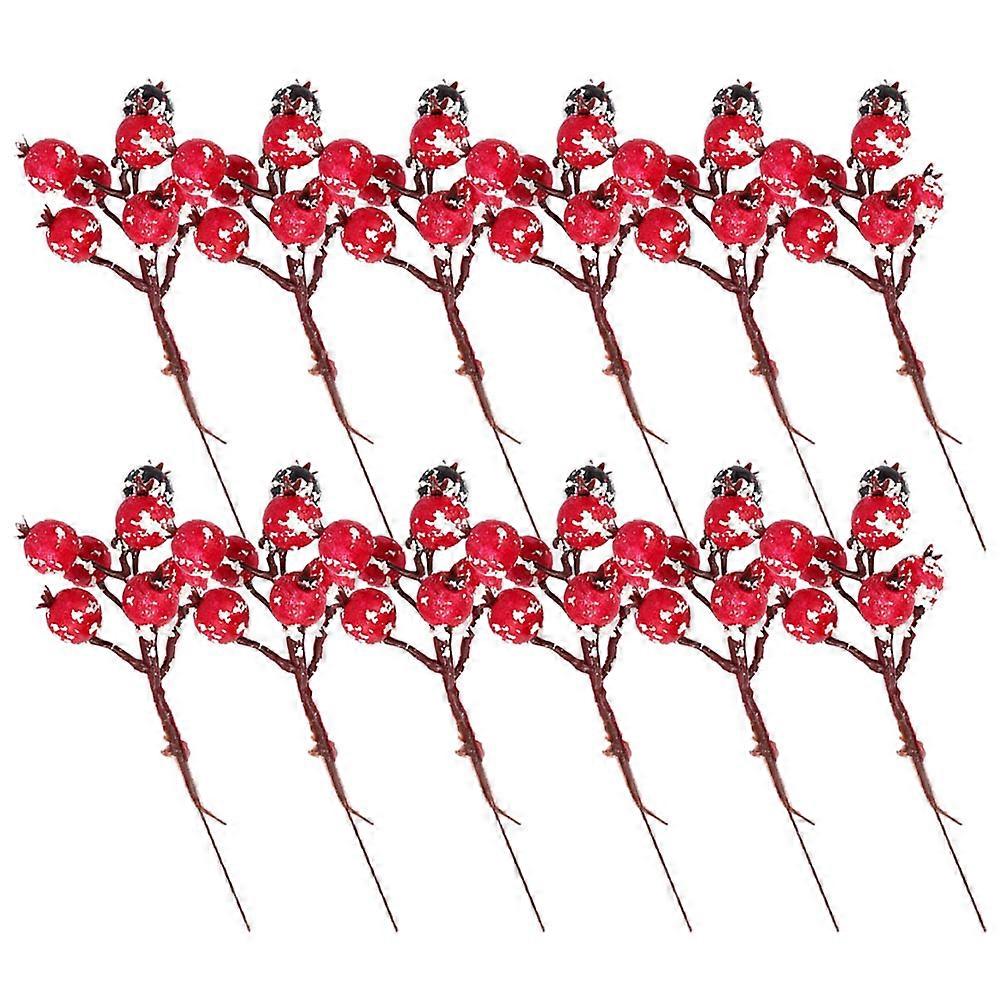 12PCS Artificial Pomegranate Branches with Realistic Red Faux Stems for Vase Filling, Thanksgiving, and Home Decoration Ornaments