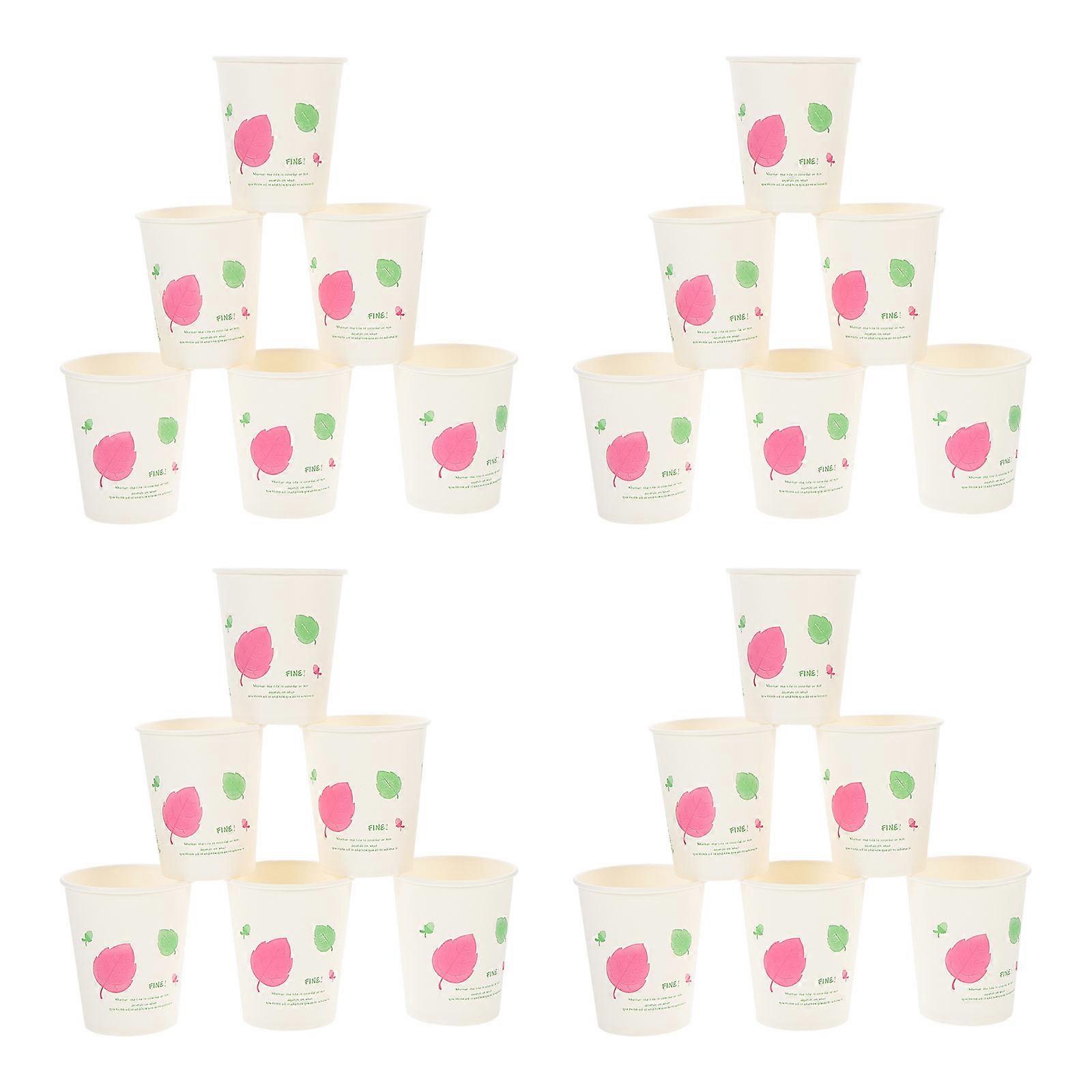 Small Disposable Cups Paper Beverage Cup For Hot Drinks Cylindrical Simple Design 100Pcs