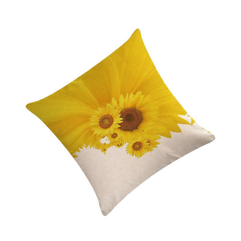 Simplicity Fresh Design Throw Pillow Cover Sunflower Pattern 45x45cm 2Pcs