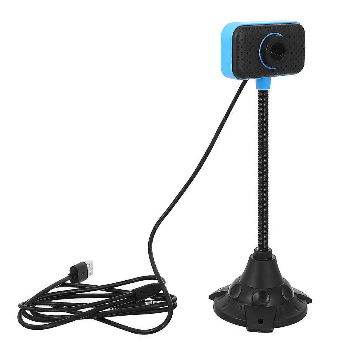Flexible Web Camera with Mic for Computer Made of Plastic Blue Color 0.3MP USB Plug and Play