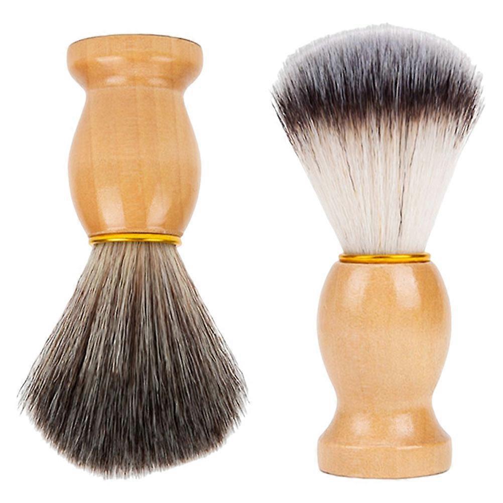 2pcs Professional Barber Brush Set Shave Brush and Neck Duster for Salon Use