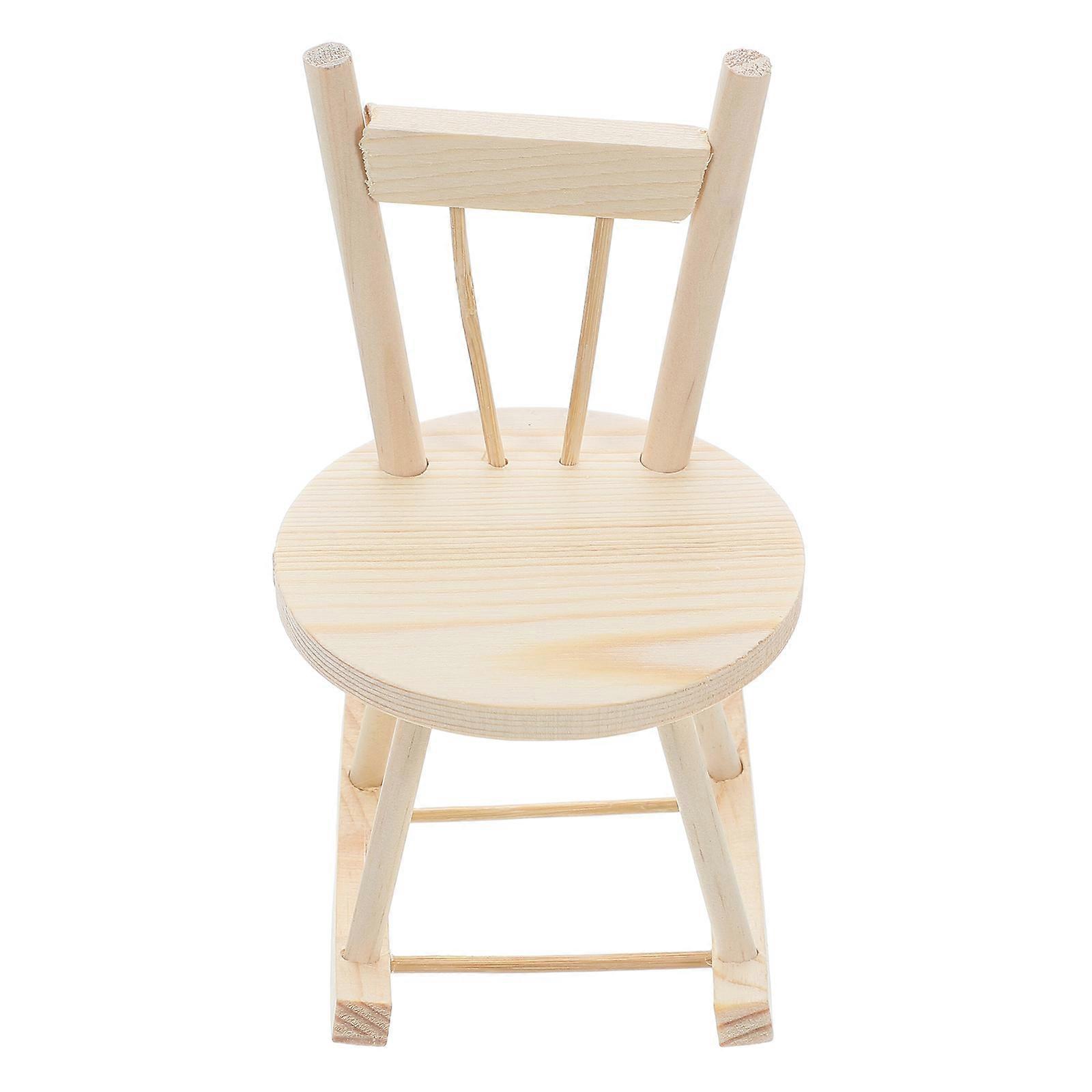 Tiny Wooden Chair for Home Play and Craft Projects Light Yellow Easy Assembly Miniature Furniture Toy