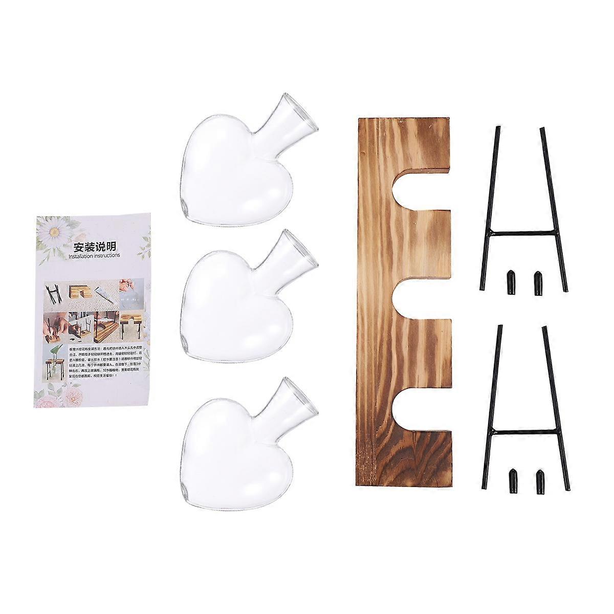 Heart Shaped Glass Planter for Storage Creative Design with Art Atmosphere Coffee Color Bench Heart