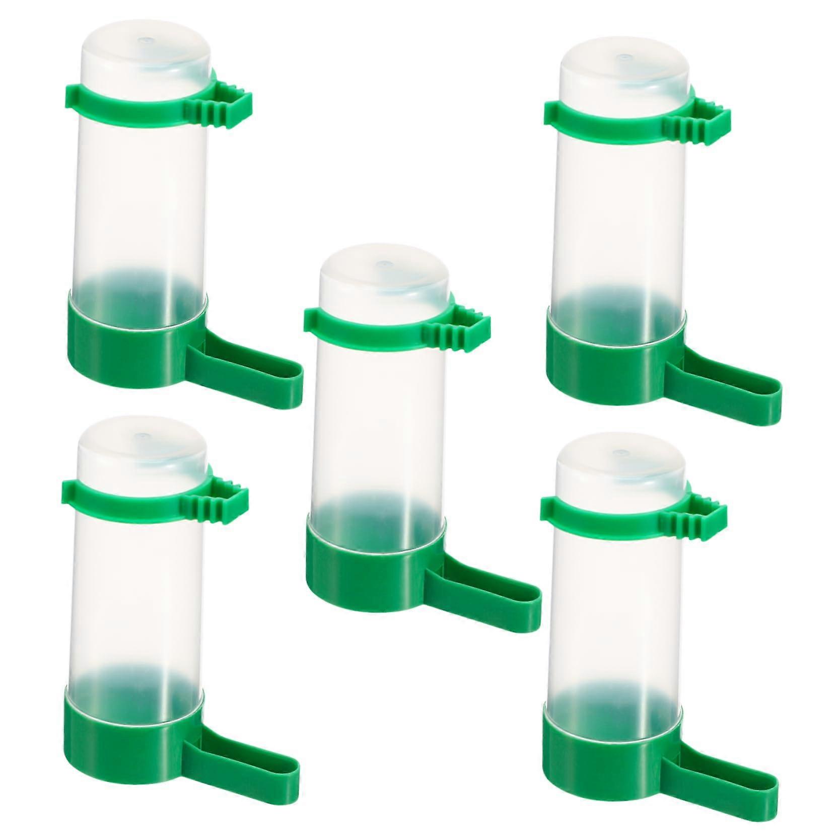 5 Pieces Automatic Bird Water Dispenser Bowls with Sprinkler Function for Small Birds Like Budgies and Parrots, Easy to Clean and Install