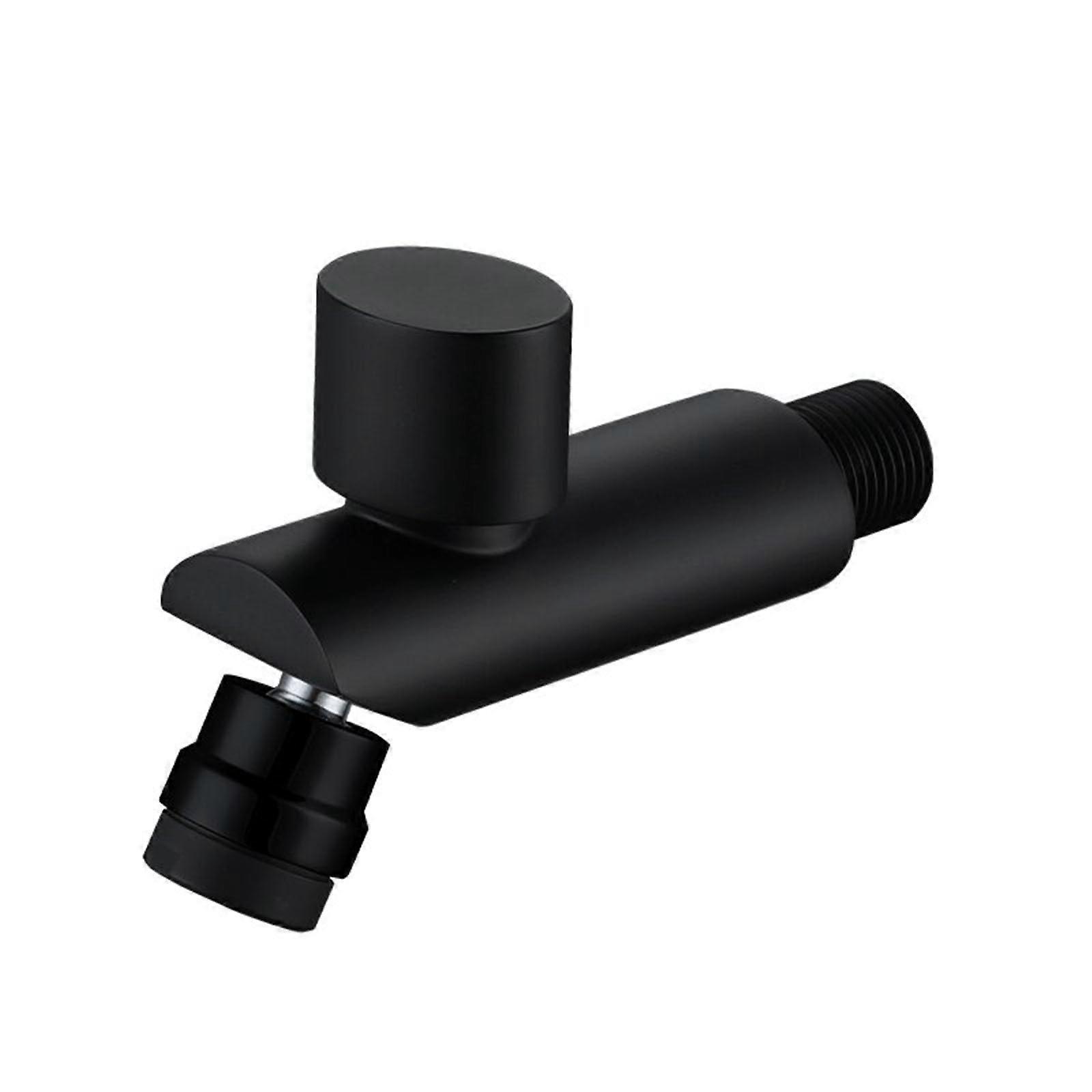 Kitchen Tap Wall Mounted Cold Water Washbasin Faucet 360° Rotating Spout G1/2 Single Handle Black Finish