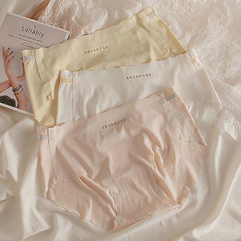 Ice Silk Seamless Underwear for Women In Summer, Ultra-thin, Quick Drying, Breathable Mid Waist, Antibacterial, and Hip Lifting Briefs for Women
