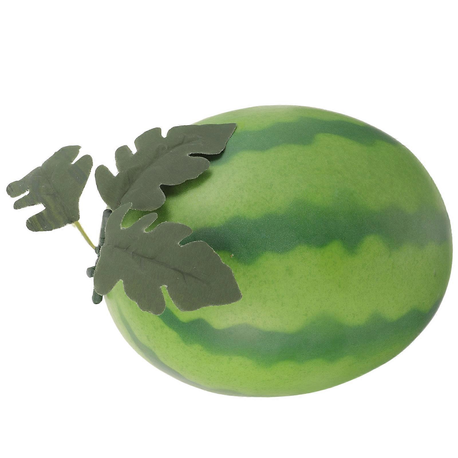 Lifelike Green Foam Watermelon Decoration for Photo Props and Table Displays 10.5 x 6.5 x 5.5 Inches