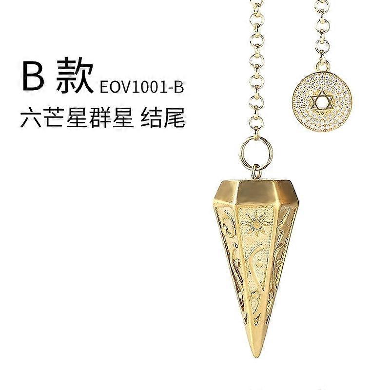 Dowsing Pendulum Divination Tool - Guidance Answers Energy - EOV-1001-B Hexagram Stars Ending