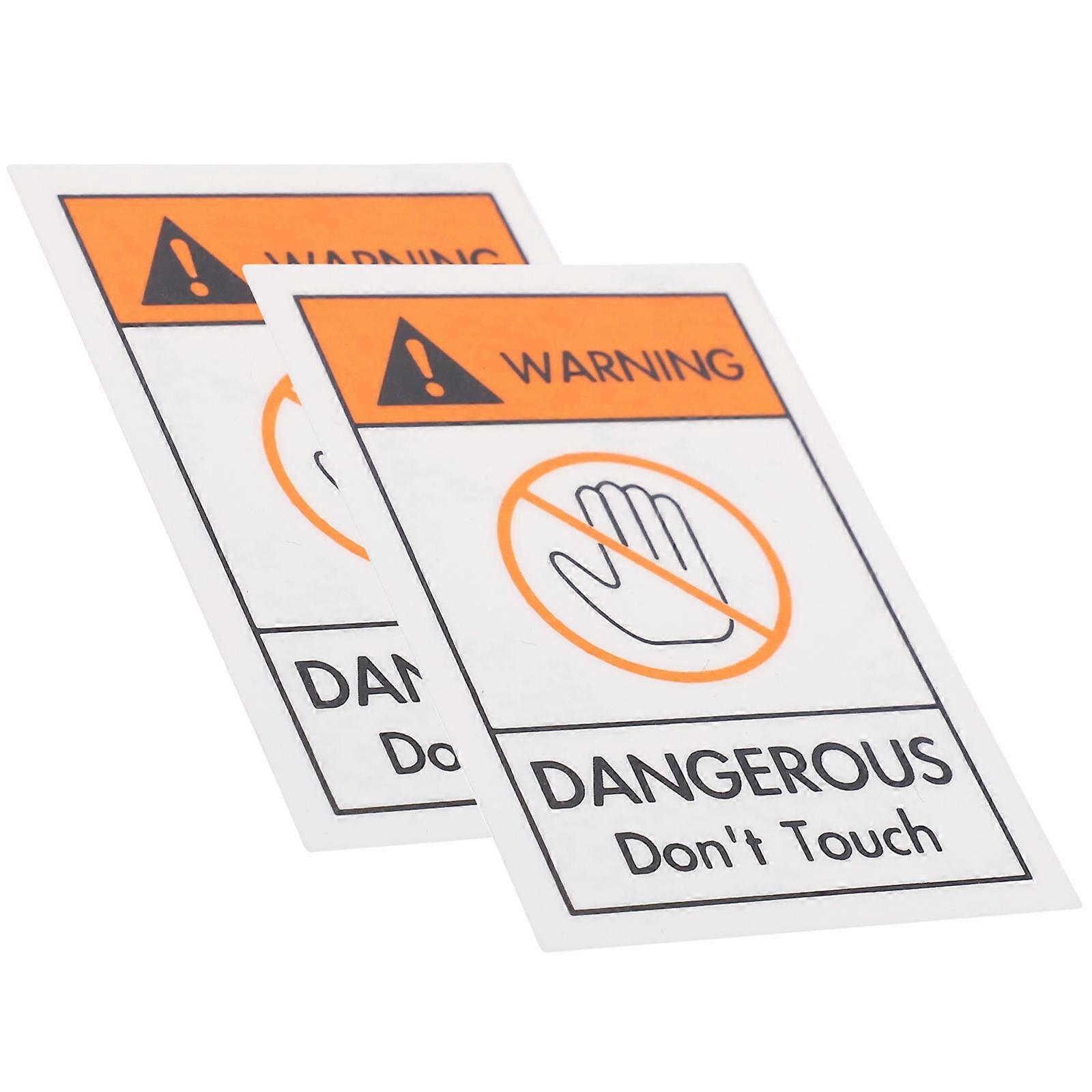 It sounds like you're referring to **safety warning labels/stickers** that are used in industrial, factory, construction, or equipment use