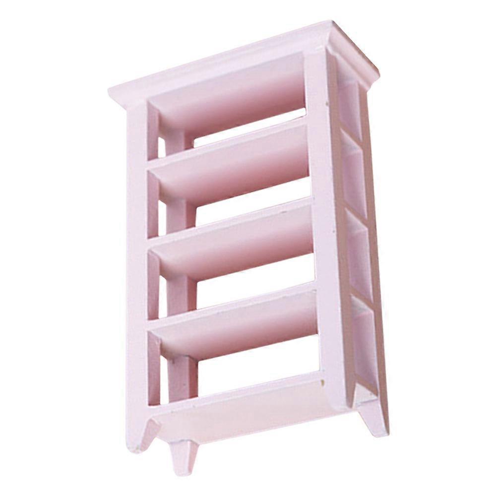 Stylish Wooden Miniature Bookshelf for Dollhouse Accessories – Organized Display Rack for Creative Family Play and Interactive Fun