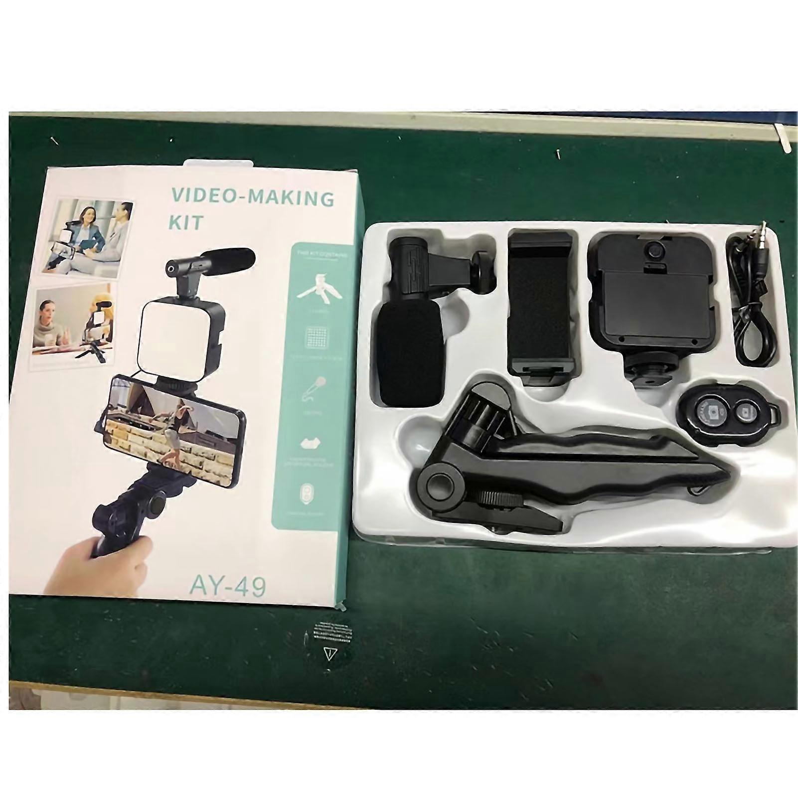 Microphone Internet Celebrity Live Fill Light Handheld Video Light Desktop Wireless Live Lamp AY49 Single Button