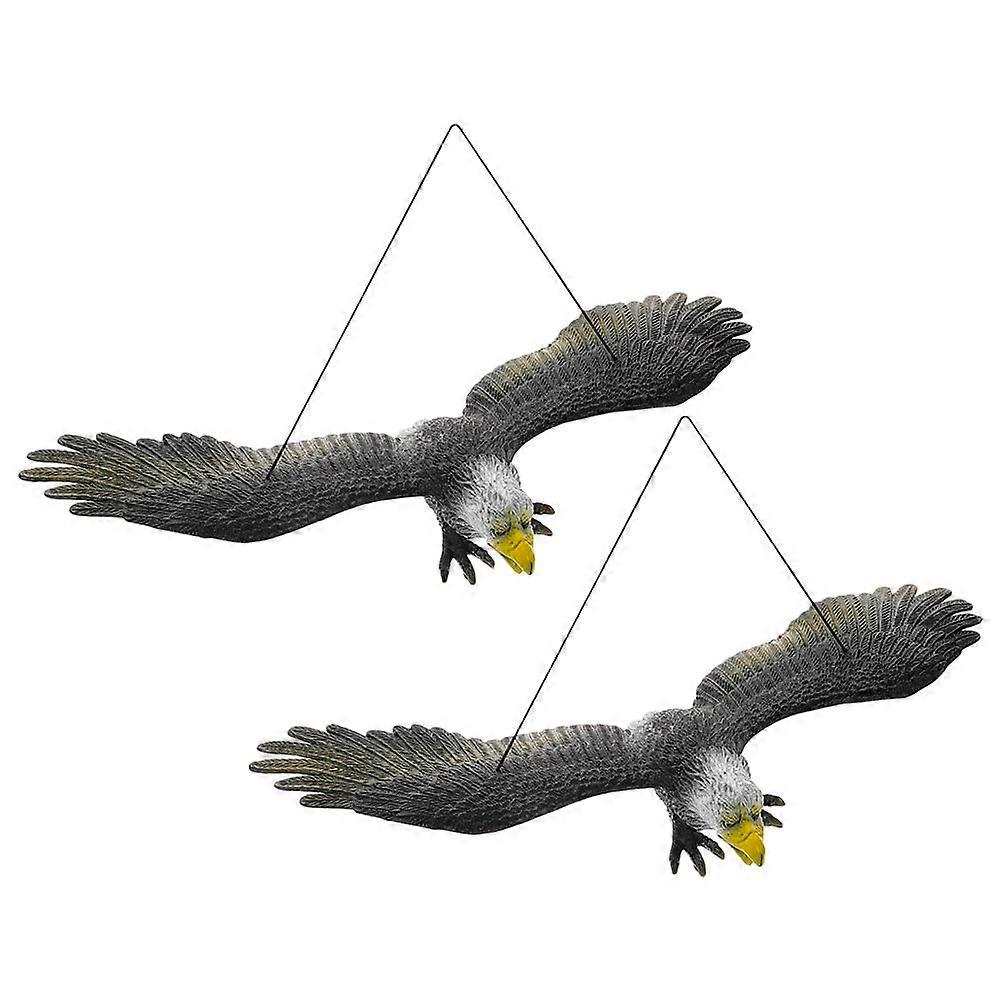 Simulation Bird Sculpture Realistic Eagle Shape For Tree Festive Holiday Patios Yards PVC Material 2pcs Eagle Statue Hanging Ornament