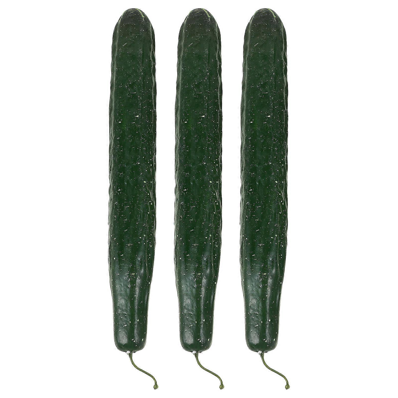 3pcs Lifelike Cucumber Models Realistic Vegetable Simulation Props for Home Display and Photography