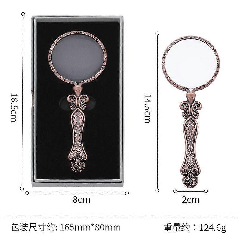 Antique Magnifying Glass: 5X 45 mm Handheld Magnifier With Metal Handle Vintage Decorative Reading Magnifying Lens For Kid Elderly Senior