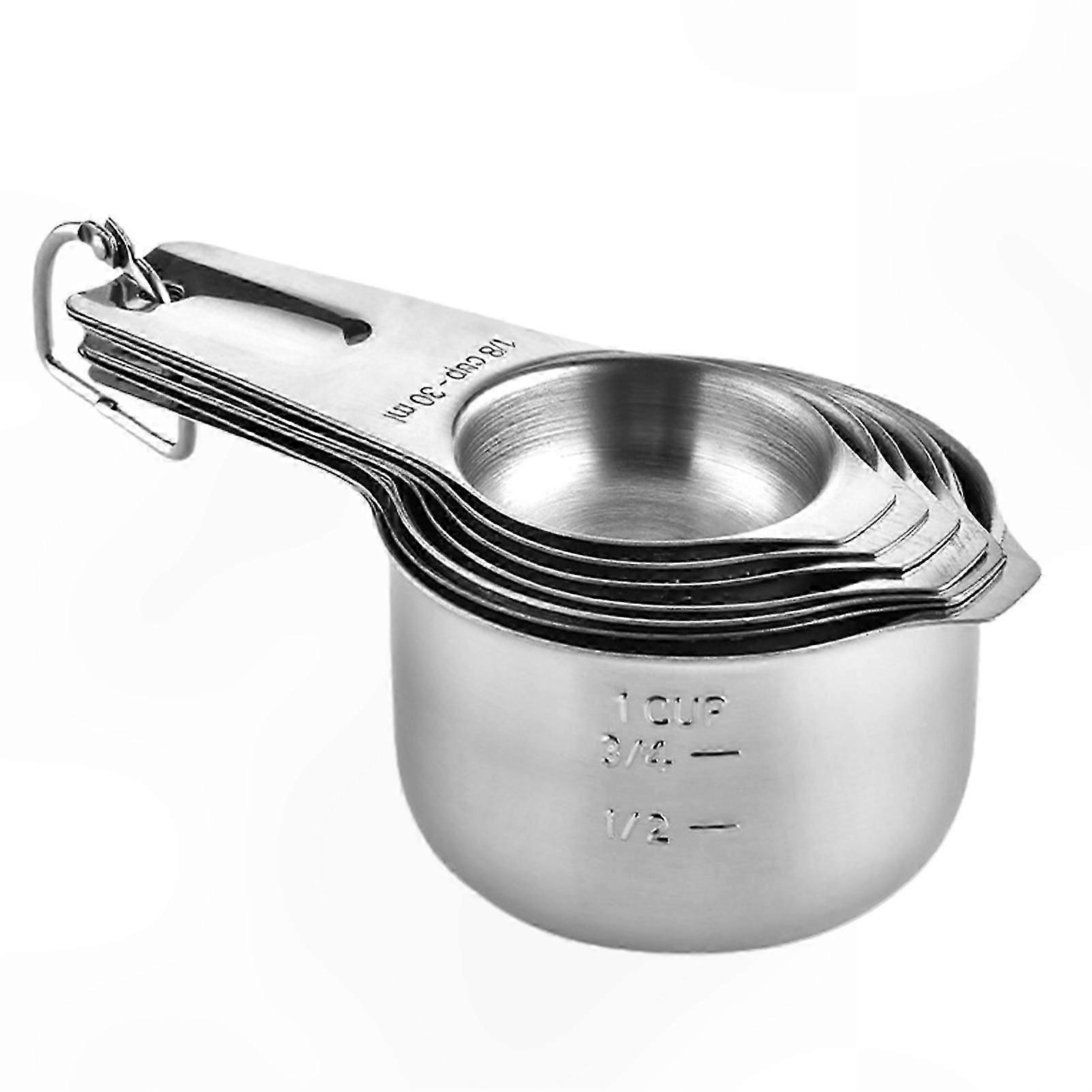 Stainless Steel Measuring Cups with Precise Measurements for Cooking, 7 Sizes: 30ml to 240ml