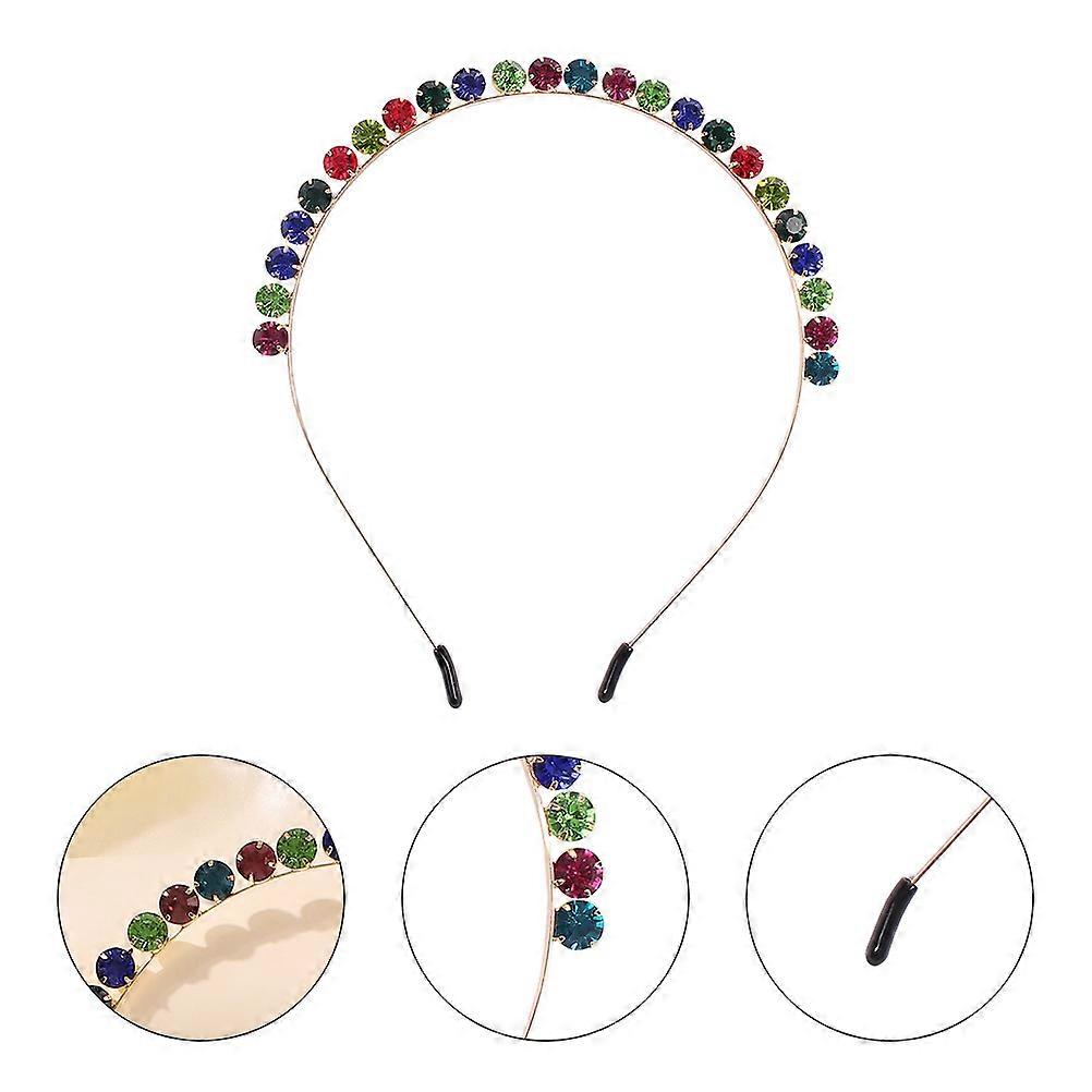 Shiny Rhinestone Hair Hoop for Decoration Made of Alloy Multi Color Fits Various Occasions
