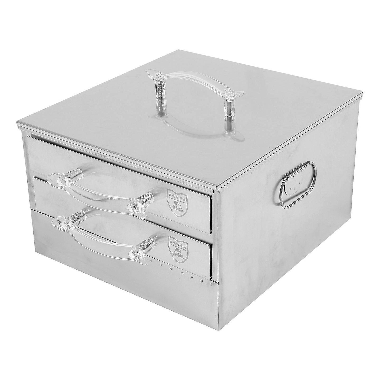 1 Pc Small Double Layered Drawer Type Steaming Pan Kitchen Supply Silver