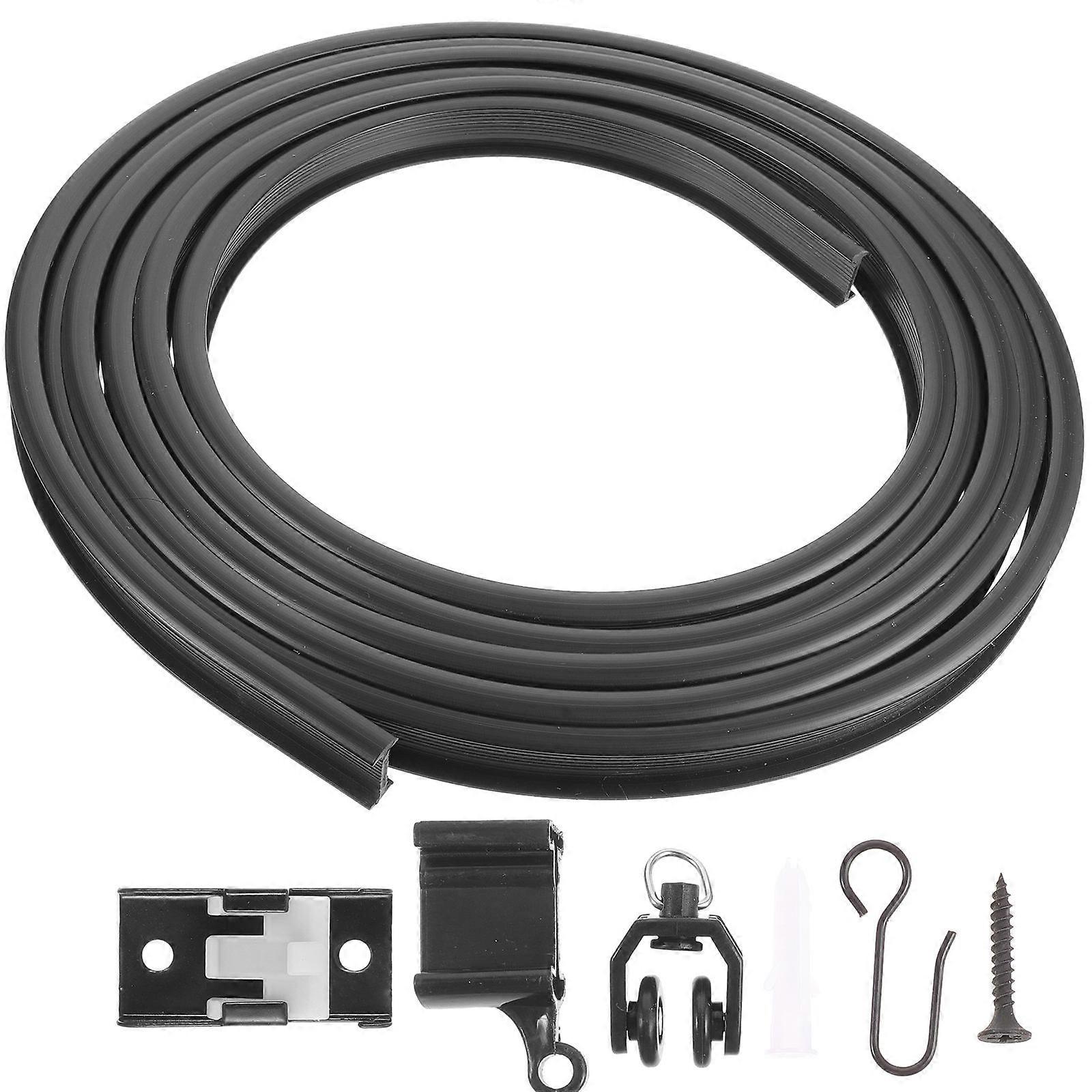 Sliding Track System 1 Set Curved Window Track Accessories Flexible Smooth Operation Black Homeowners