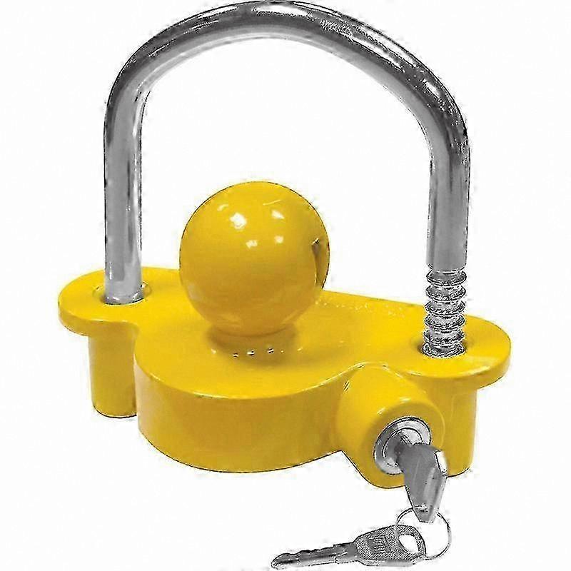 Trailer Hitch Lock with Padlock and 2 Yellow Keys for Secure Anti-Theft Protection