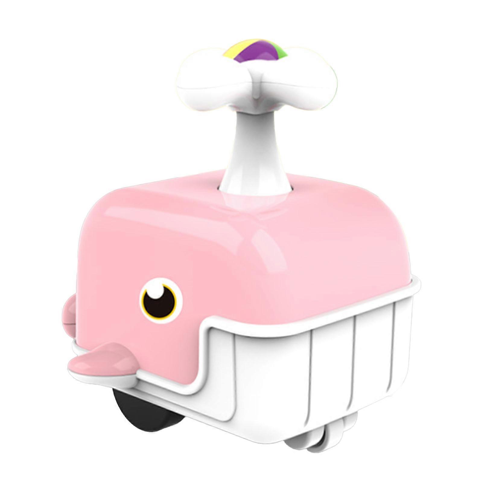 Toddler Press and Go Toy Car Plastic Multifunctional Whale Baby Push Go Friction Car Toy Pink