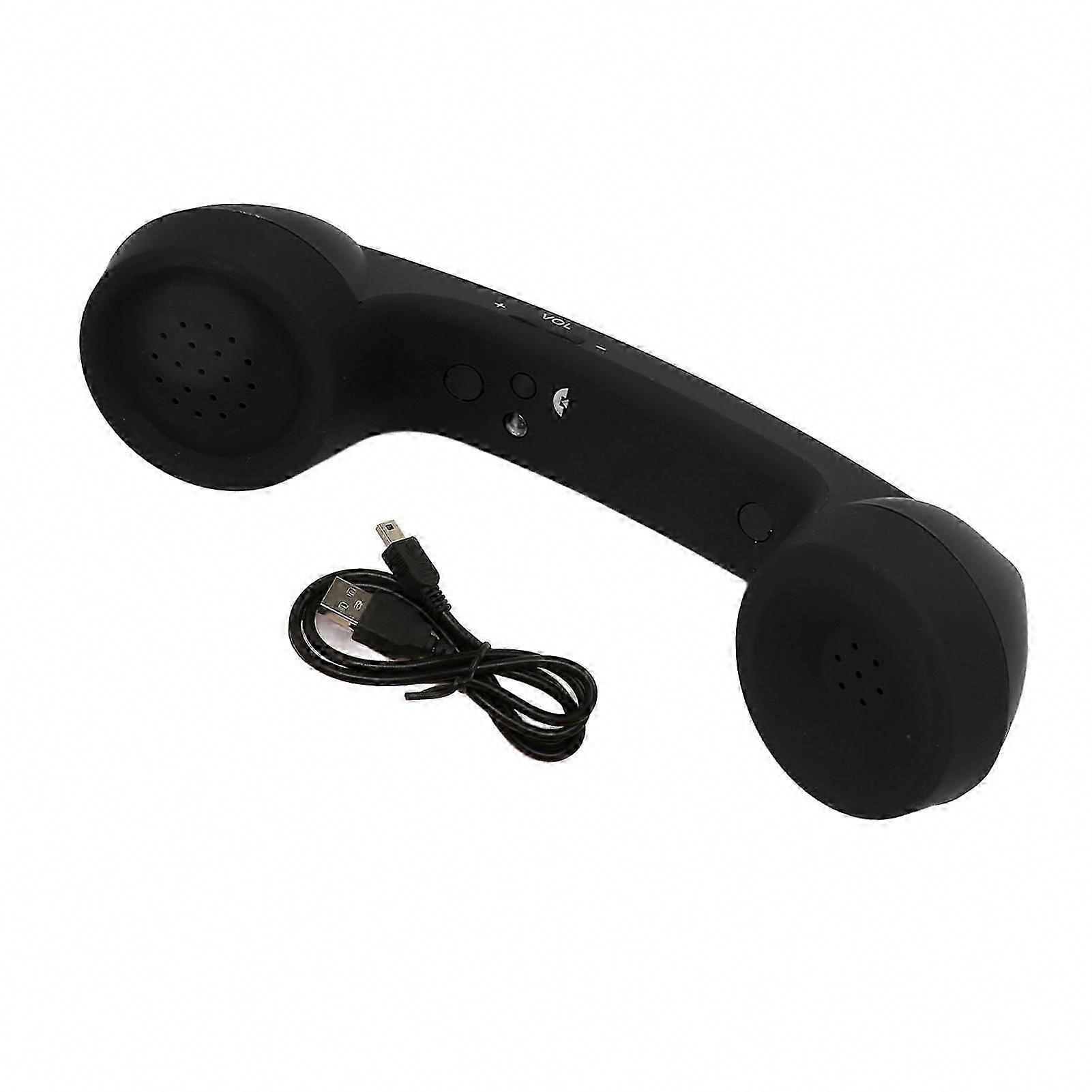 Bluetooth Phone Handset Retro Wireless Rechargeable Radiation Proof Mobile Receiver Black