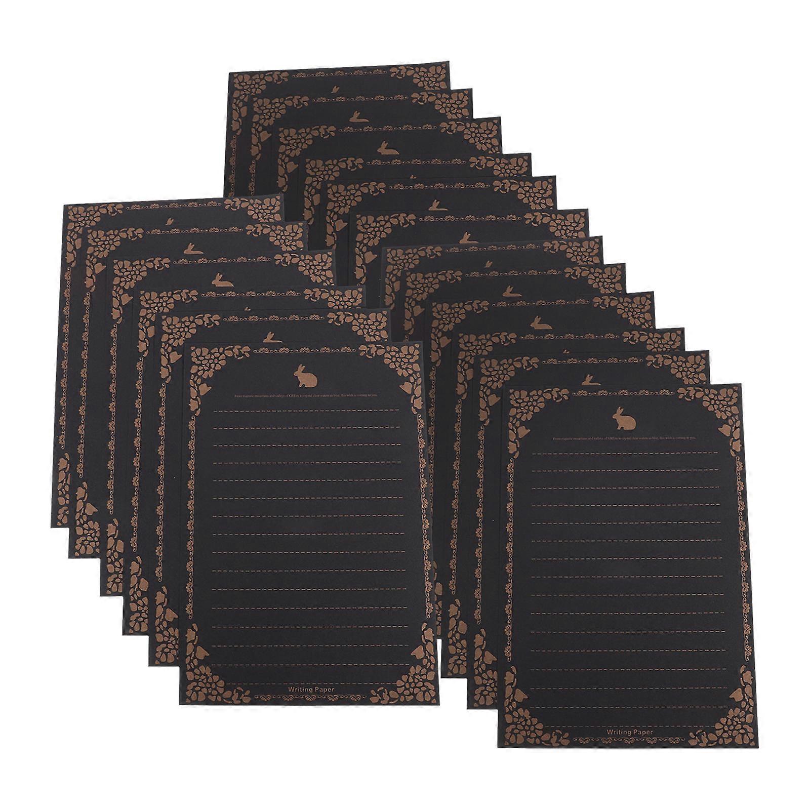 Decorative Writing Paper For Elegant Letters And Messages In Black Simple Style Suitable For 50 Sheets