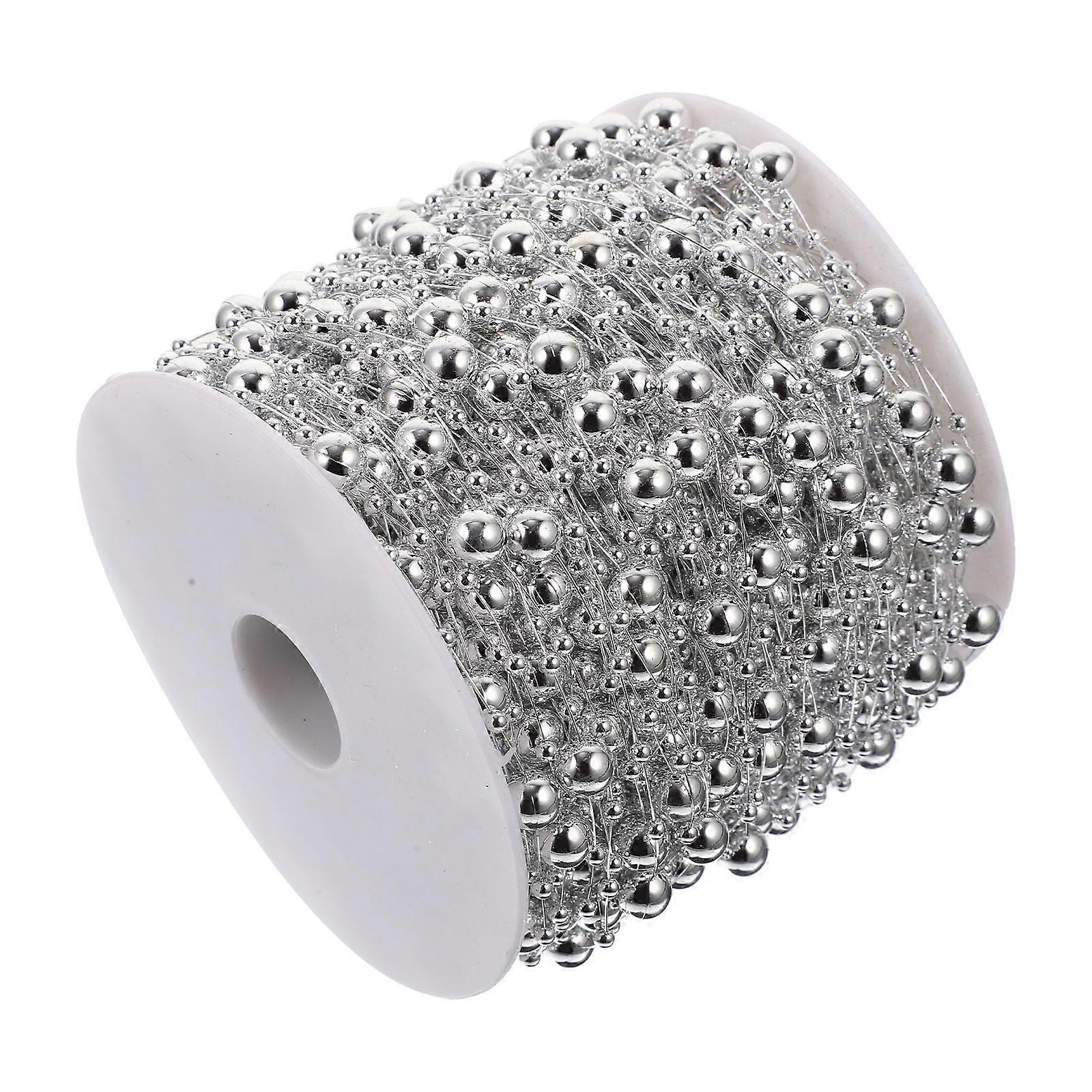 White Pearl String Garland for Bouquet Decoration ABS Material 1 Roll