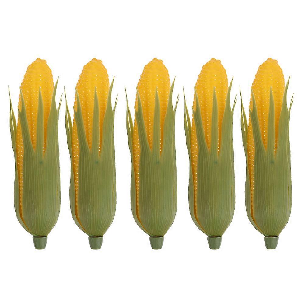 5pcs Lifelike Artificial Corn Models Realistic Fake Vegetable Set