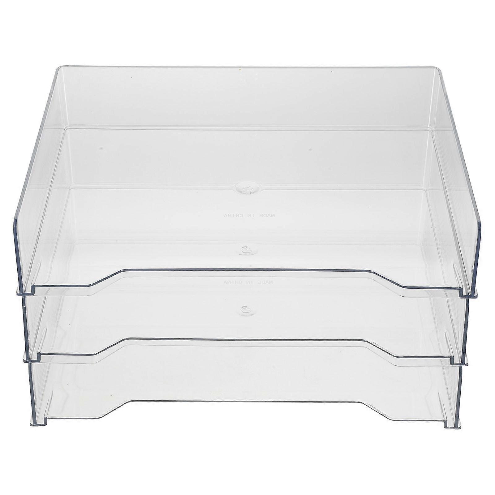 Transparent Office Desktop Organizer Rack For Document Organization 33X24cm Multi-Functional 3Pcs