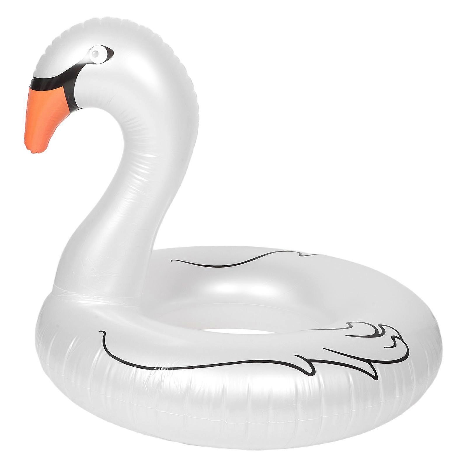 Versatile Inflatable White Goose Swimming Float For Beach And Lake Ideal For Adults Enjoying Summer Fun 1Set