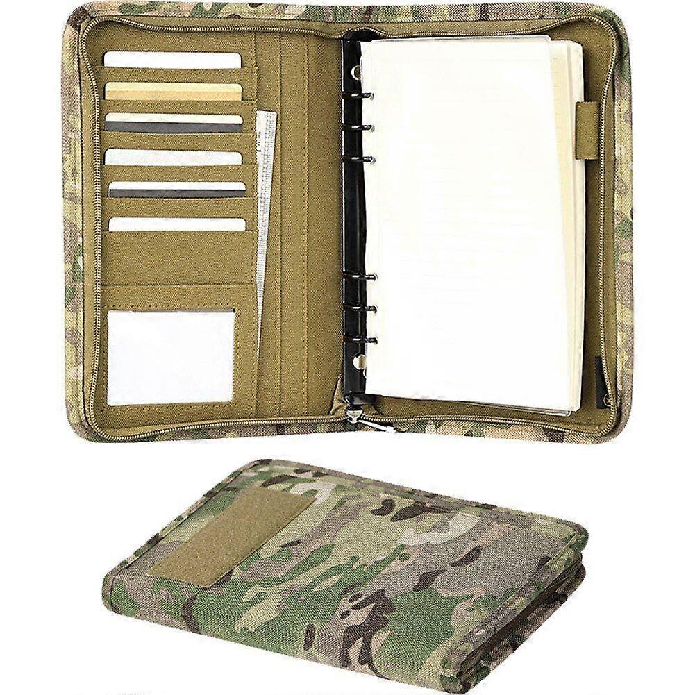Outdoor Padfolio Ring Binder A5 Weatherproof Notebook with 80 Sheets Loose Leaf Paper and Zip Closure for Memorandum