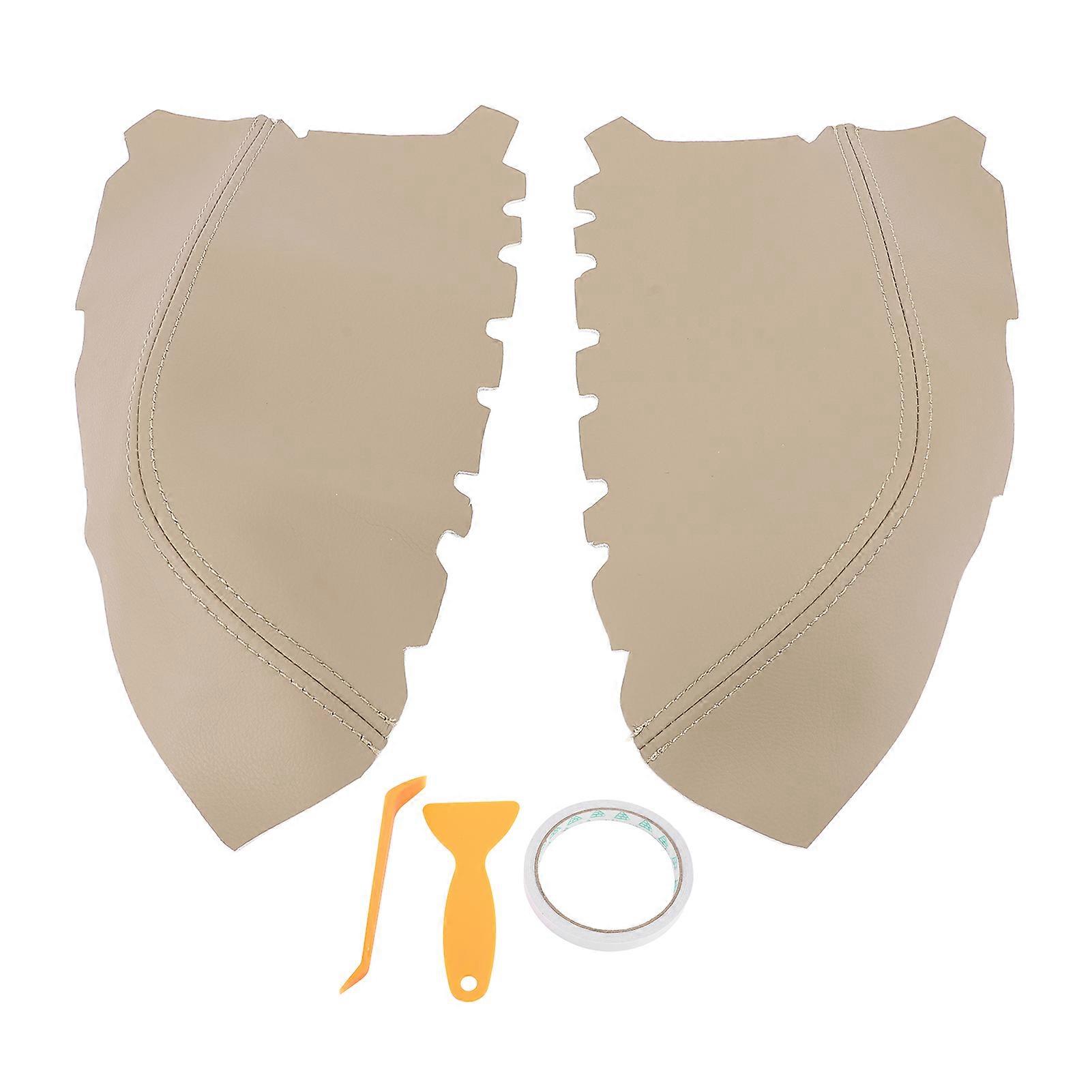 1 Pair Front Protective Scratch Resistant Enhanced Comfort Microfiber Leather Door Panel Armrest Cover Trim