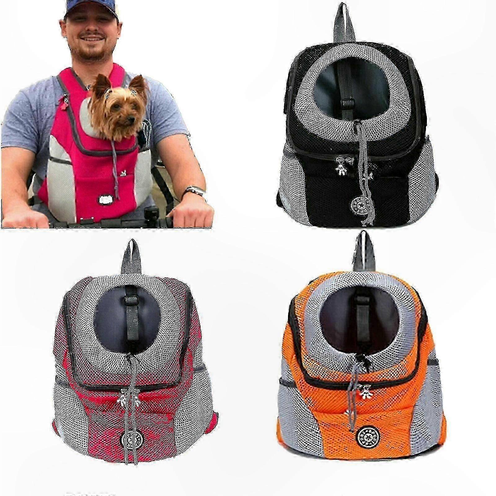 Portable Mesh Pet Carrier Backpack for Small Dogs and Puppies Travel Friendly Shoulder Bag with Front Access Design