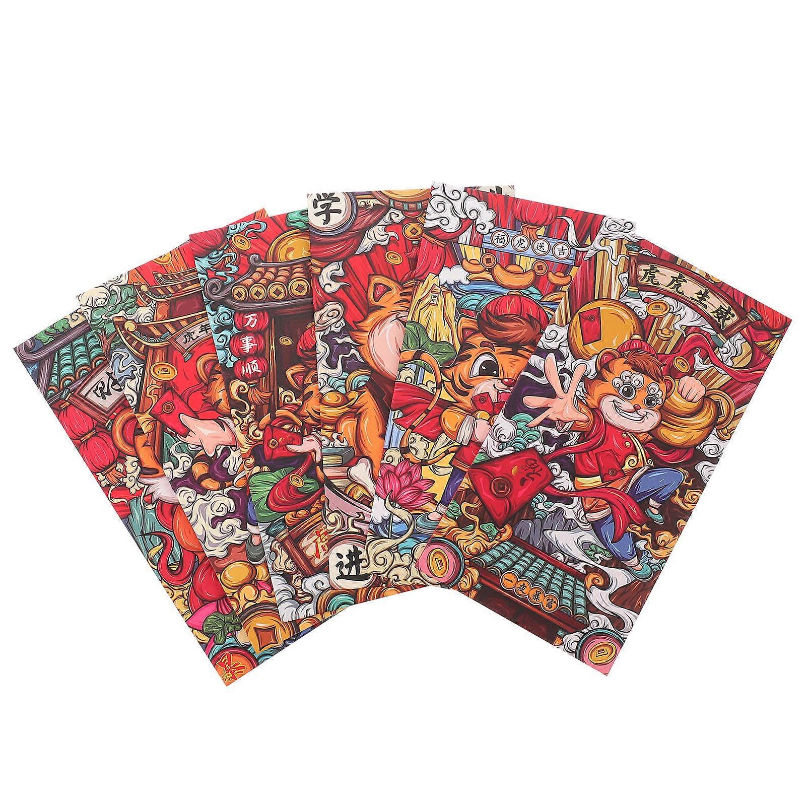 18Pcs Traditional Lucky Money Bags For Spring Festival And New Year Decorations Made From Paper
