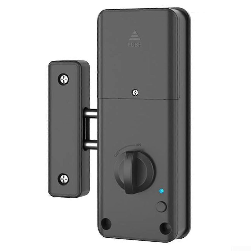 TTlock compatible with Smart Lock, enhanced security features for wooden doors with easy installation (black)