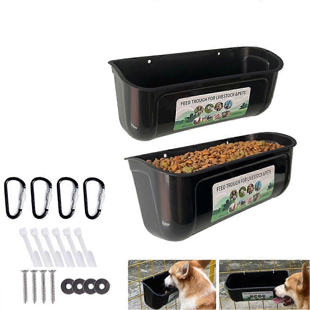Practical Feeding Solution for Chickens and Goats, 4.5 Quart Size, Black Color, 2 Pack Set